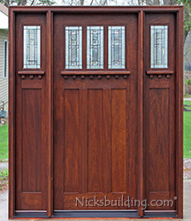 Craftsman Doors with 2 Sidelights