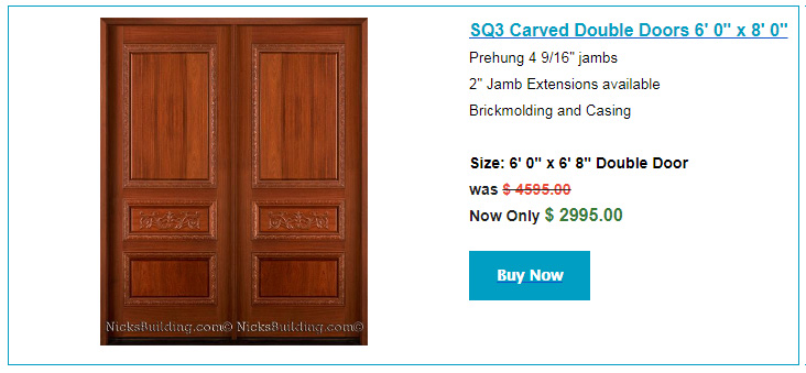 Carved Wood Double Doors SQ3