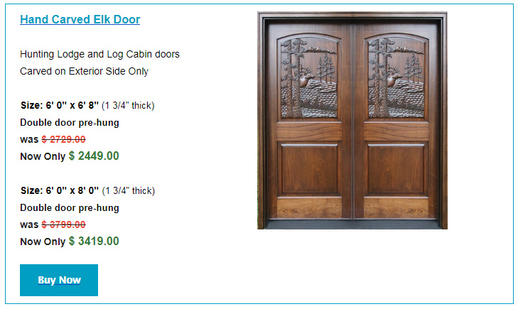 Hand Carved Elk Door
