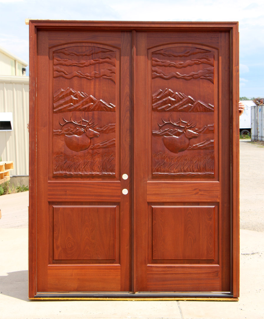 CL-ELK Carved Double doors