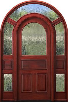 arched top door with surround rain glass