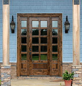 Rustic French Door and Sidelights 
