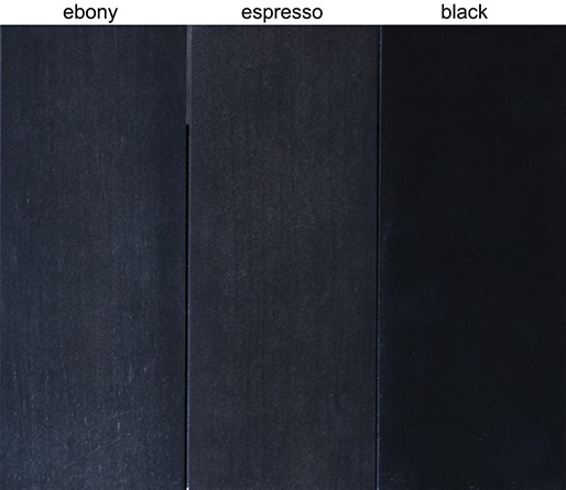 Maple Stain Samples Black Tones