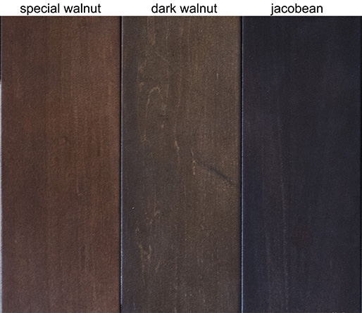 Maple Stain Samples Brown Tones
