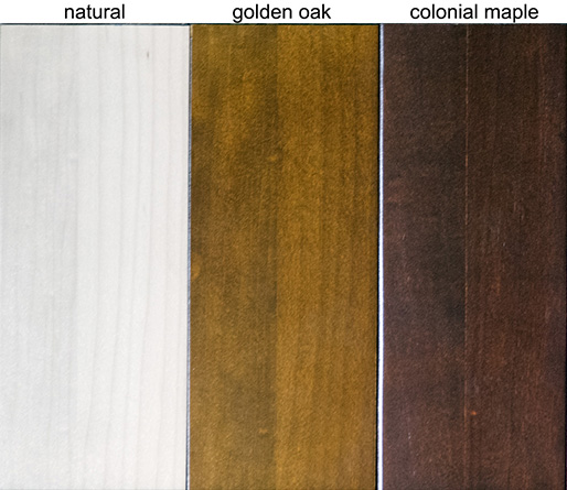 Maple Stain Samples Light Tones