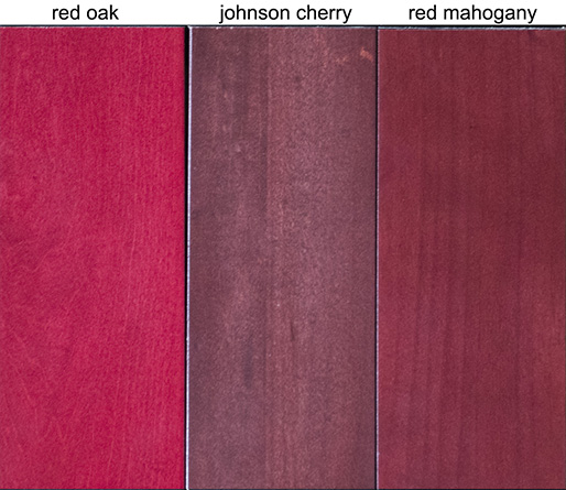 Maple Stain Samples Red tones